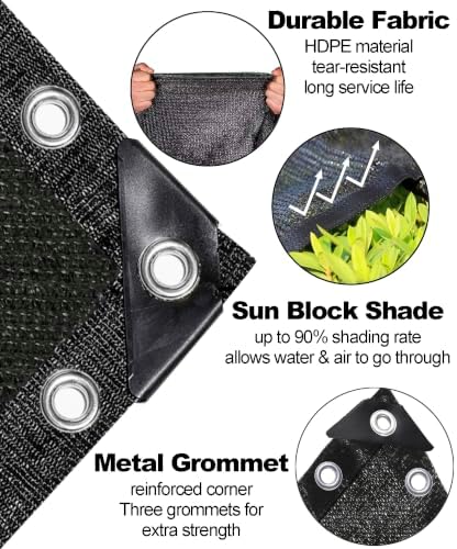 90% black shade cloth 10ft x 24ft heavy shown in use