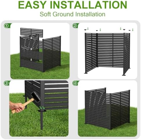 3 panels air conditioner fence, 47" w x, view 9