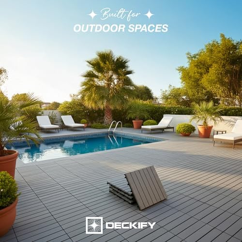 acacia interlocking deck tiles outdoor waterproof all weather shown in use