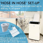 whynter dual hose smart portable air conditioner, 14000, front angle view