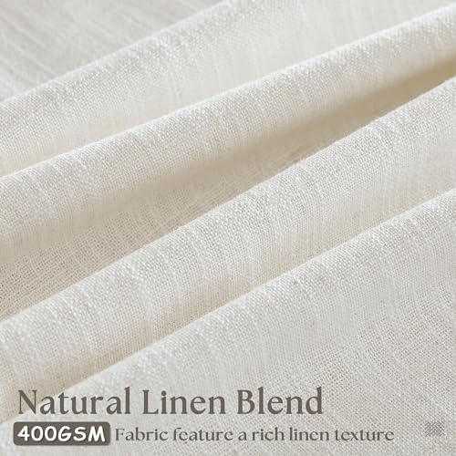 twodrapes natural pinch pleated linen curtains 96 inches, close-up detail