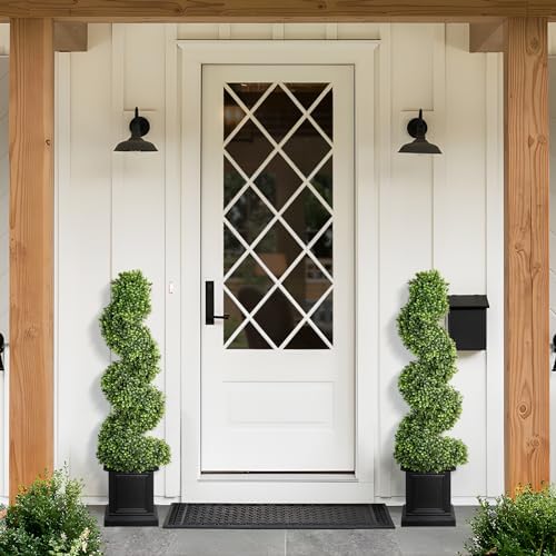 3.5ft topiary trees artificial outdoor set of 2, package contents