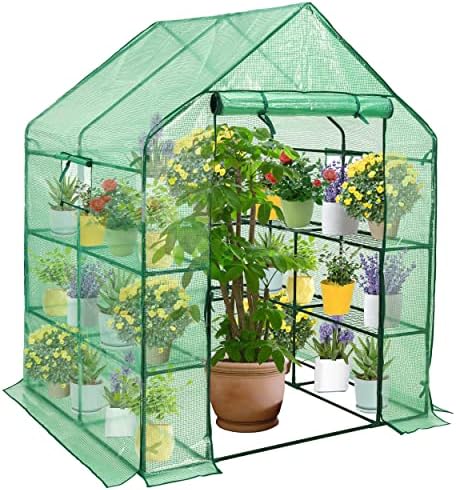sungift walk-in greenhouse, 57 x 61 x 80, front angle view