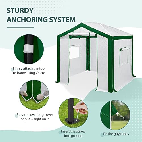 eagle peak 8x8 portable walk-in greenhouse, pop-up indoor, package contents