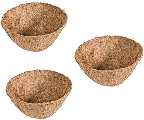 Rocky Mountain Goods Hanging (3 Pack, 14") basket Liner Replacements - Extra thick coco lasts longer and requires less watering - 100% natural coconut planter basket liner for flowers / vegetables