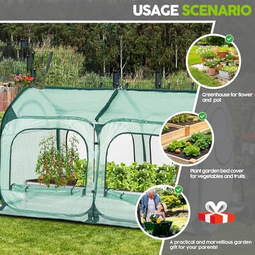 pop up greenhouse tent cover tunnel plant house,large, view 9
