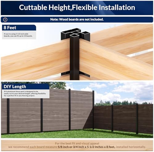 8ft inground aluminum fence posts for 6ft privacy on a desk or shelf