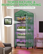 pyy mini indoor greenhouse with grow light, close-up detail