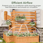 aoxun air conditioner fence, 2-panel wood privacy screen, front angle view