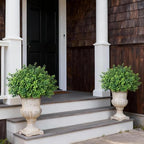 2 sets of artificial boxwood topiary trees for, close-up detail