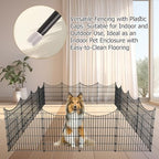 10‑panel no‑dig metal garden fence 32"h x 23.6'l, side view
