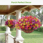 innogear artificial hanging flowers for outdoors fake plants, front angle view