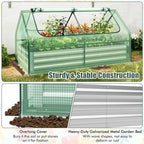 giantex galvanized steel raised garden bed with mini showing dimensions