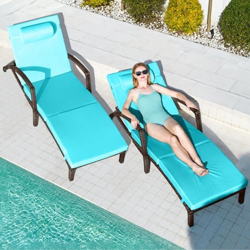 chaise lounge chairs outdoor set of 2, comfy shown in use