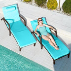 chaise lounge chairs outdoor set of 2, comfy shown in use
