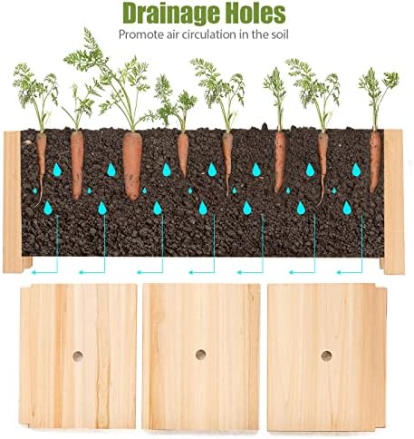 costway planter garden bed, folding planter box, 27.5" showing dimensions