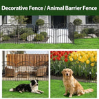33" h x 27" w decorative iron garden, front angle view
