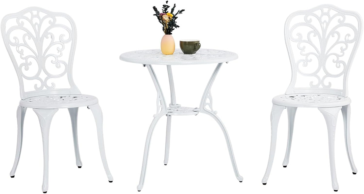 outvita 3 piece cast aluminum bistro set, butterfly, main product view