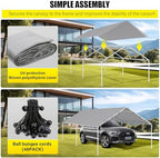 dwale 10 x 20 ft carport,replacement canopy cover, close-up detail