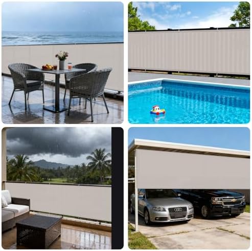 sunny guard 3'x16.5' waterproof balcony privacy screen pes on a desk or shelf