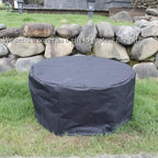 outvue 36 inch fire pit with 2 grills,wood, front angle view