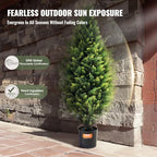 vevor artificial topiary cedar tree, 36 inch tall, close-up detail