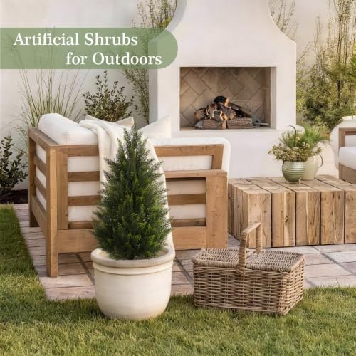 vitalismo 3ft artificial cedar trees set of 2 on a desk or shelf