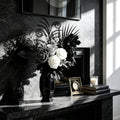 fake flowers for vase, black, white & silver, main product view