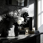 fake flowers for vase, black, white & silver, main product view