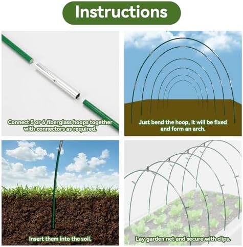 garden netting kit for raised beds, 10x30ft ultra showing dimensions