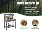 yaheetech outdoor potting bench with sink, garden table, front angle view