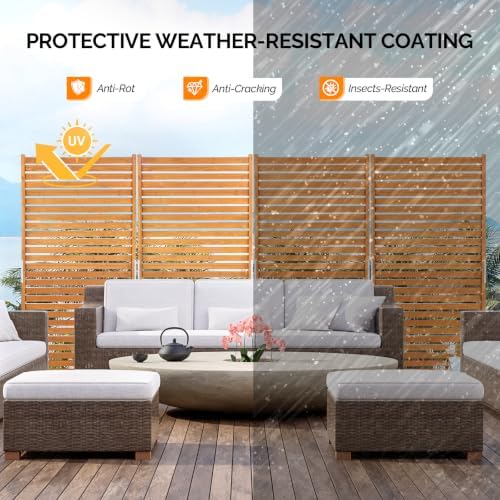 vingli 74" x 36" wooden privacy fence for, close-up detail