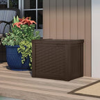suncast 4 pack 22-gallon small deck box, close-up detail