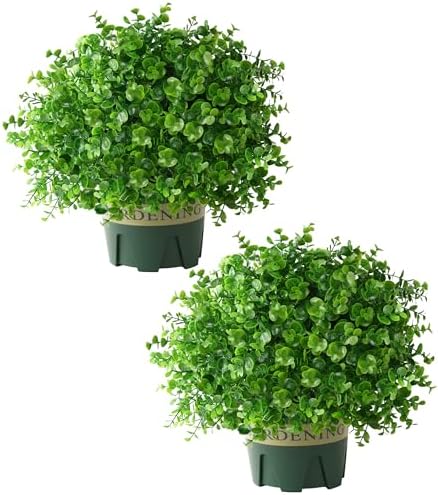 florisso fake plants artificial boxwood topiary, 2 pack, view 10