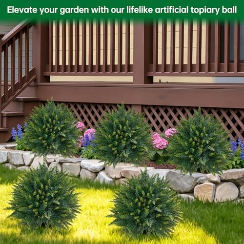 artificial 2 pack cedar topiary trees with ground, package contents