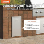 vevor outdoor kitchen drawers 13.4"w x 25.7"h x, side view