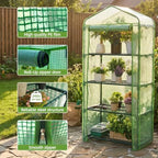 4 tier mini greenhouse - portable indoor outdoor, side view