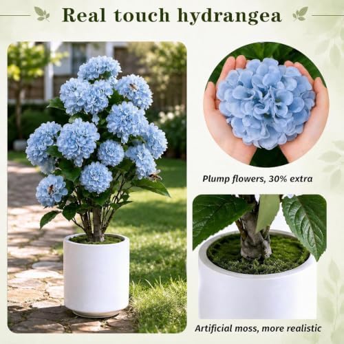 3ft artificial hydrangea tree outdoor | uv resistant on a desk or shelf