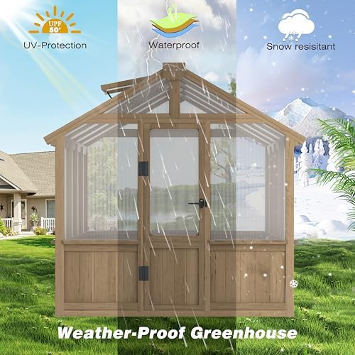 mupater 6 x 8 ft wooden polycarbonate greenhouse, package contents