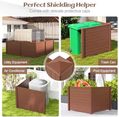 giantex 36''h x 48''w air conditioner fence privacy shown in use