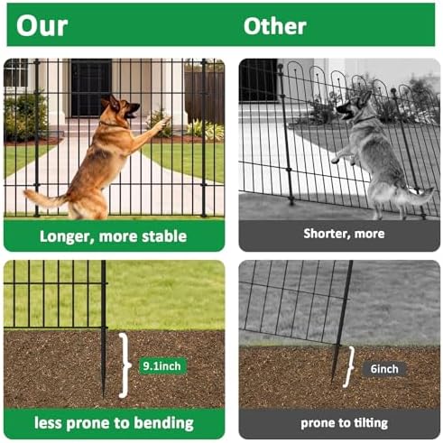 garden fence animal barrier with lights, 5 panels, close-up detail