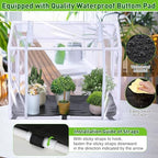 mini greenhouse with potting mat for indoor plant showing dimensions