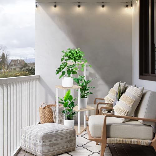 4 tier plant stand indoor, thickened metal wood, package contents
