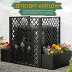 foowin air conditioner fence, 3 panels metal privacy, package contents