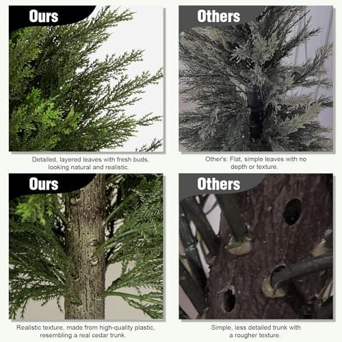 4ft full artificial cedar trees set of 2, side view