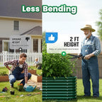 quictent galvanized oval raised garden bed kit, 8x4x2, close-up detail