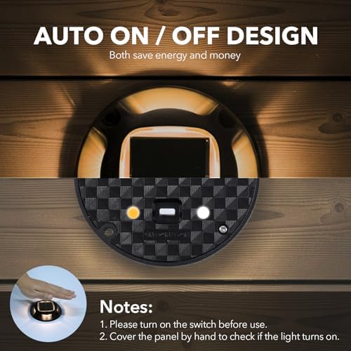 agptek solar driveway lights outdoor 12 pack, 2, front angle view