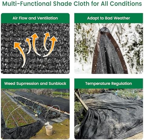 shade cloth, 20ft x 48ft 50% black outdoor, side view