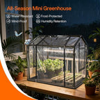 bstrip mini indoor greenhouse with grow light, tabletop shown in use
