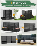 foowin air conditioner fence, 3 panels metal privacy, front angle view